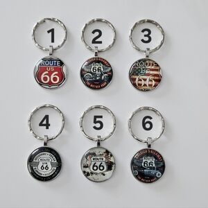 Route 66 Keychain - NEW! Your Choice of Multiple Designs